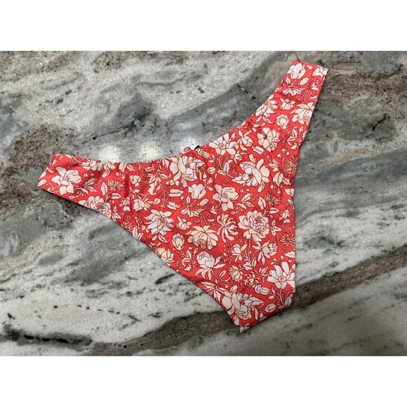 J Crew Bikini Bottom Womens Medium Pink White Floral Cheeky Swimsuit Beachy - Picture 2 of 7